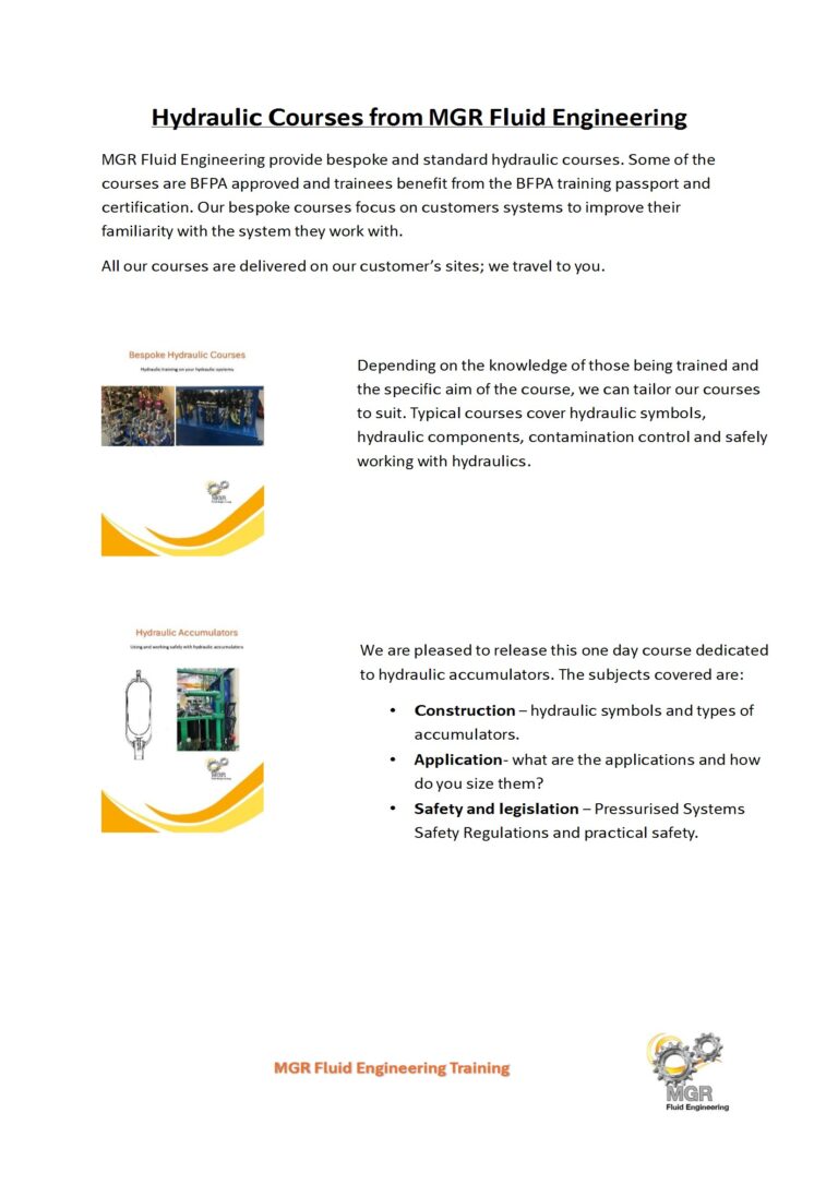 Hydraulic Courses in the UK