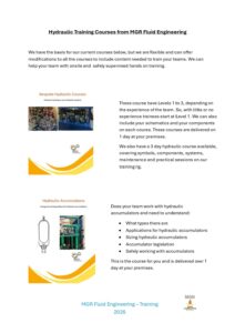 Hydraulic Training Courses (Issue 2) cover