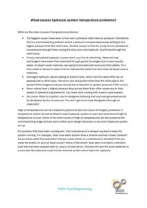 What Causes Hydraulic System Temperature Problems cover